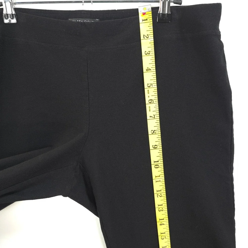 Eileen Fisher Crepe Pants Pull On Stretch Black Women M Minimalist Chic Travel